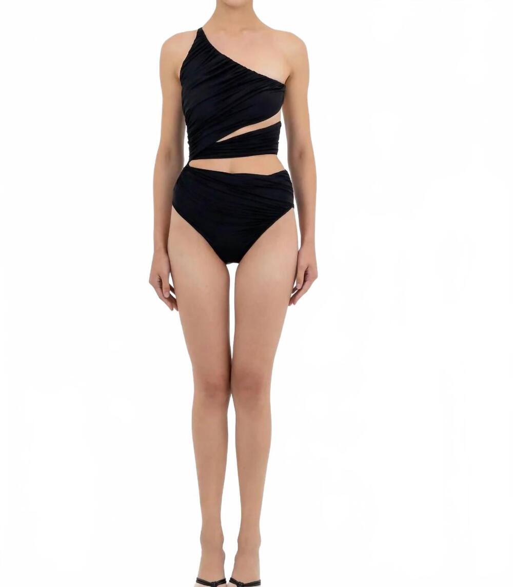 NEW MAYGEL CORONEL mangler one shoulder onepiece swimsuit in black
